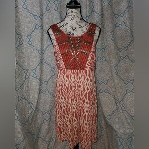 Apt. 9 Red and White Patterned Maxi Dress